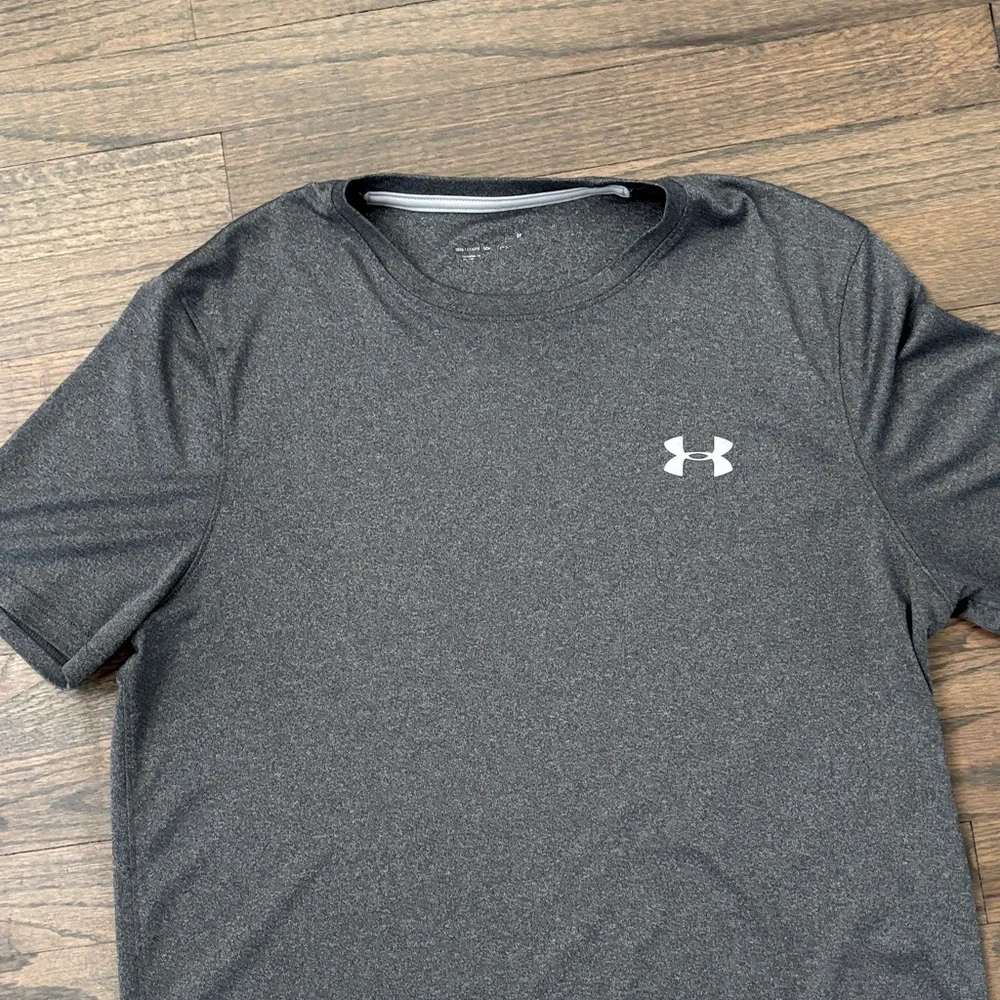 Under Armour Short Sleeve Performance Tee — Dark Gray with White Logo